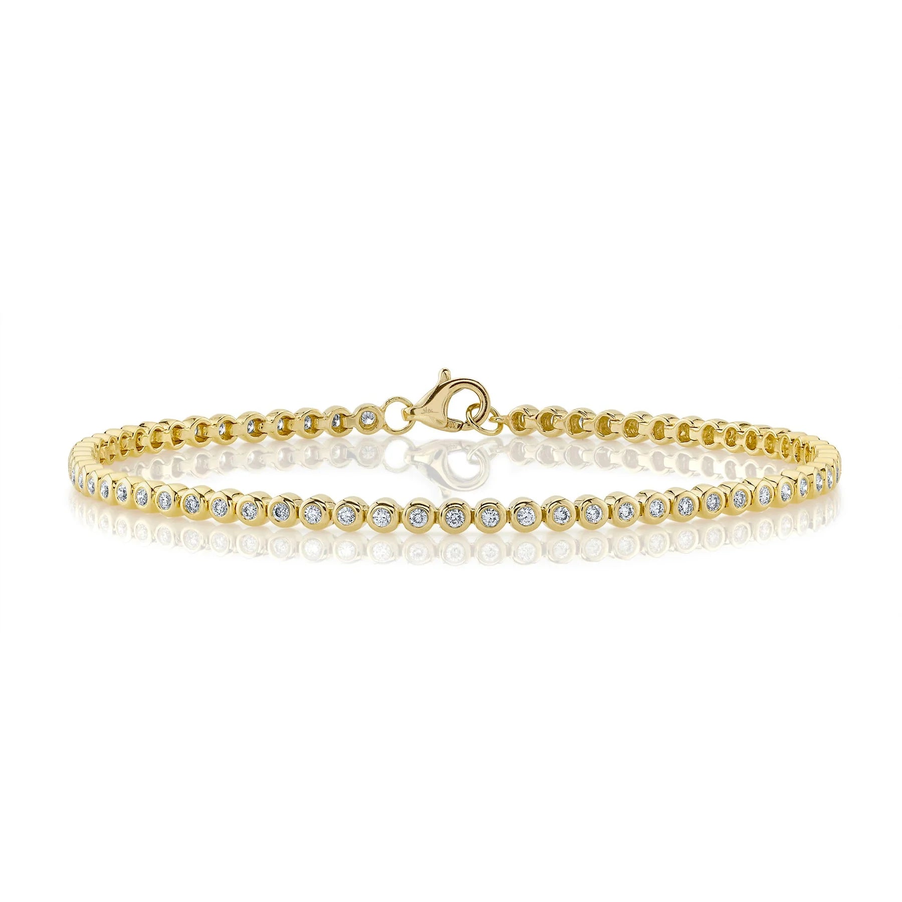 14K Gold 0.64 Carat Round Diamond Bezel Bracelet