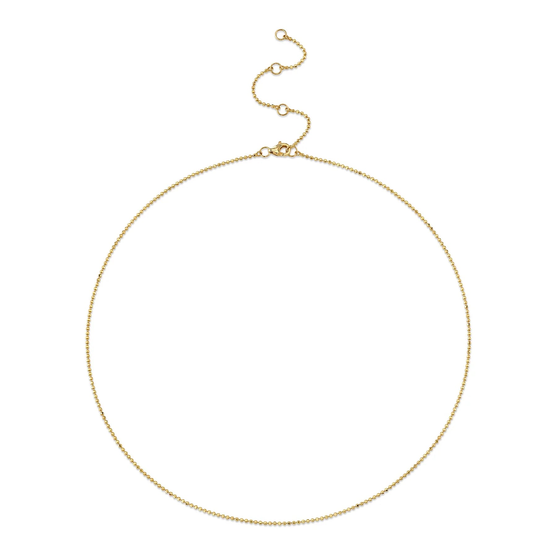 14K Gold Faceted Ball Chain Bead Necklace