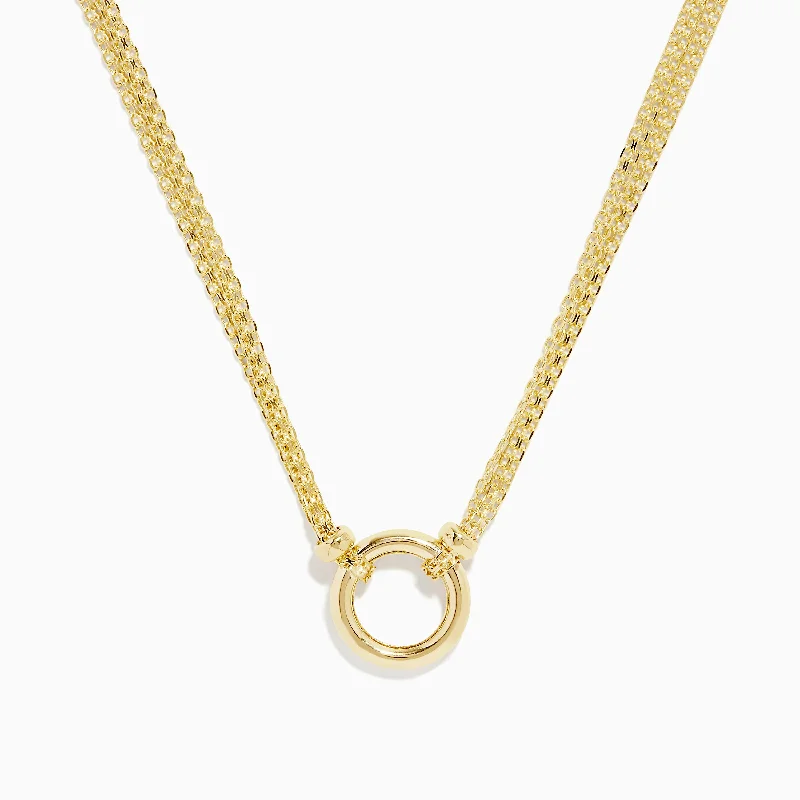 14K Yellow Gold 18" Circle Necklace