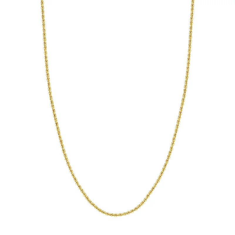 14K Yellow Gold 2.9mm Hollow Rope Chain Necklace