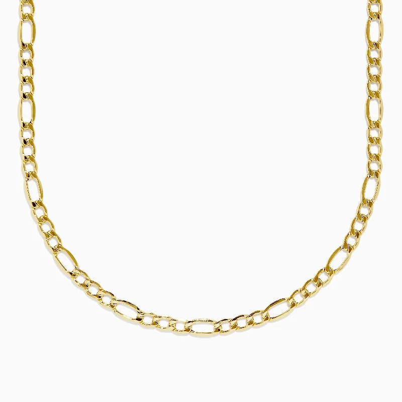 14K Yellow Gold 20" Figaro Necklace