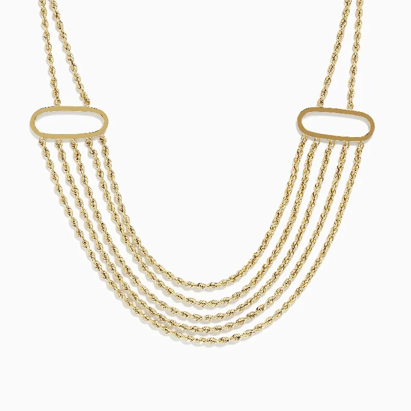 14K Yellow Gold Layered Rope Necklace