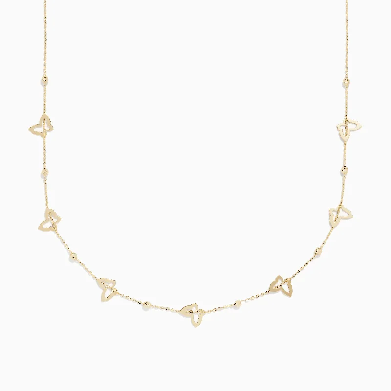 14K Yellow Gold Mini Butterflies Necklace