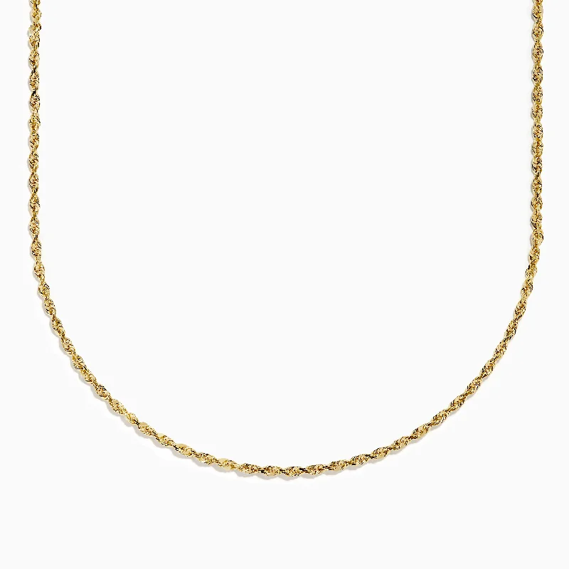 14K Yellow Gold Rope 18" Chain