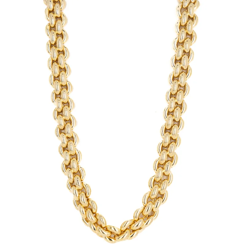 18K Yellow Gold Woven Link Necklace