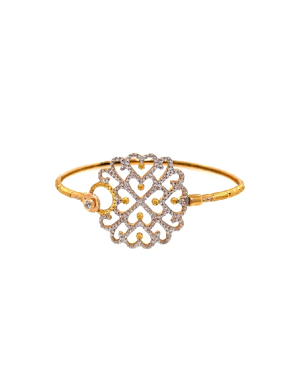 Bloom Gold Bangle Bracelet 22 Karat