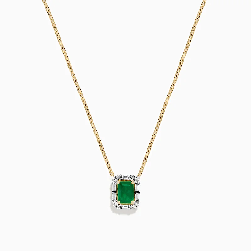 Brasilica 14K Yellow Gold Emerald and Diamond Necklace