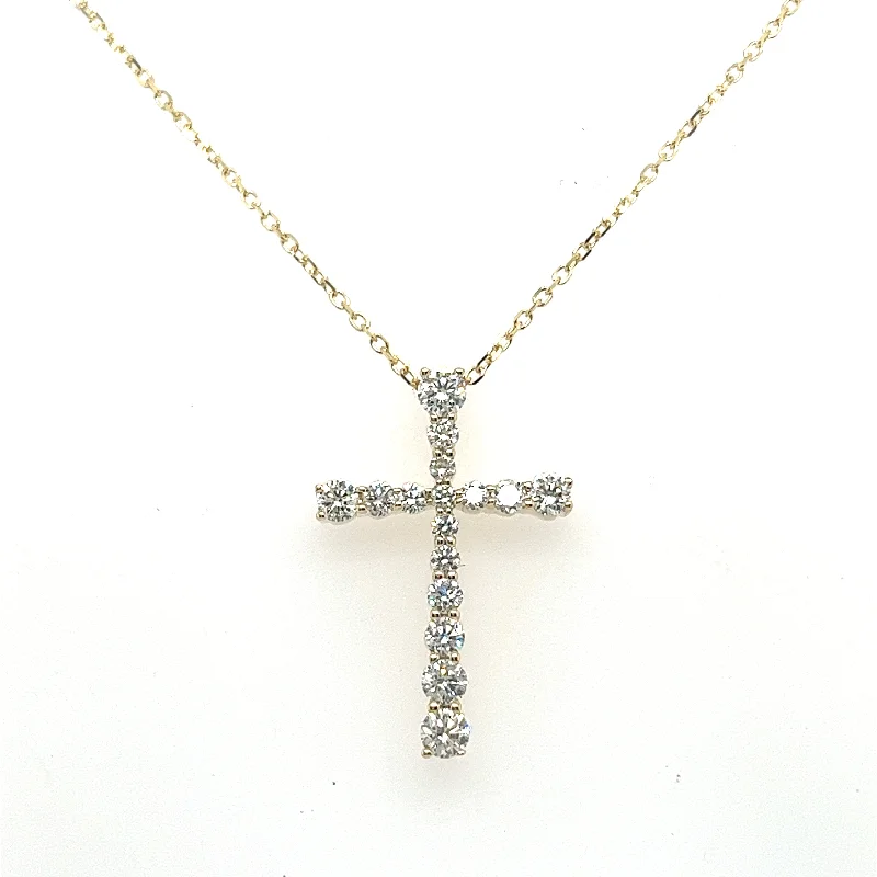 Bremer Jewelry 14K Yellow Gold Diamond Cross Necklace (0.50ctw)