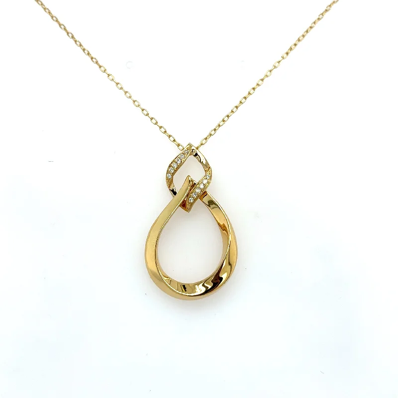 Bremer Jewelry 18K Yellow Gold Round Shape Diamond Necklace (.07ctw)