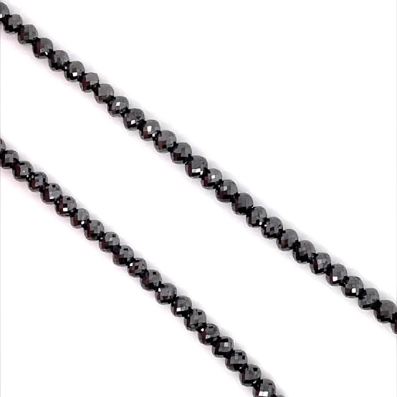 50.00ctw Black Diamond Bead Necklace with 14K White Gold Clasp (50.00ctw)