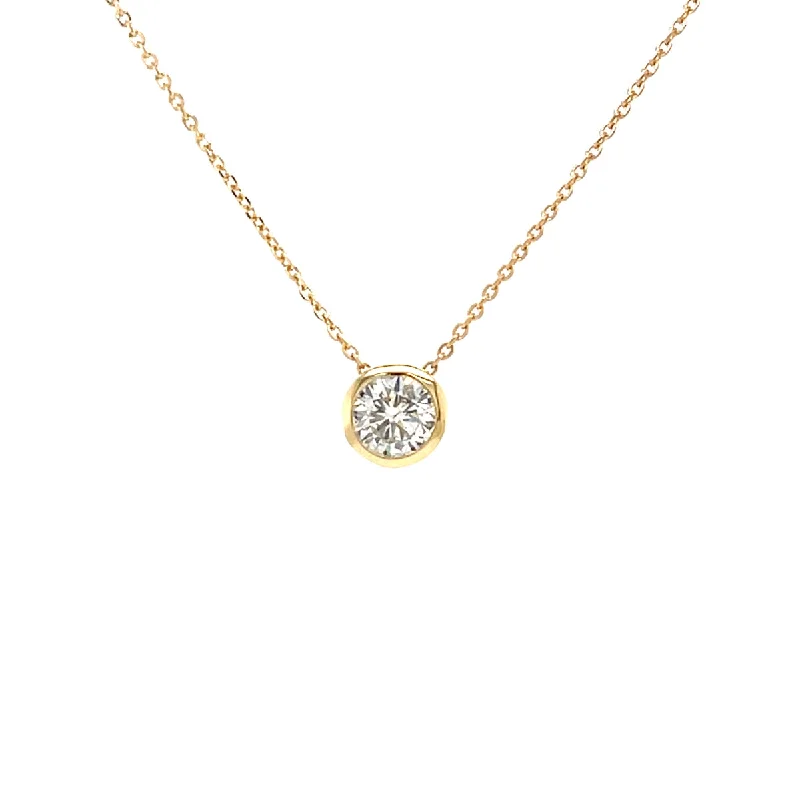 Power of One 18K Yellow Gold Round Shape Diamond  Necklace (0.51ctw)