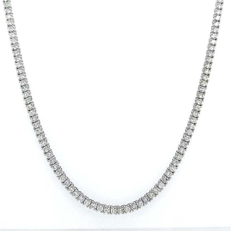 Bremer Jewelry Round Shape Diamond 14K White Gold Riviera Necklace (5.85ctw)