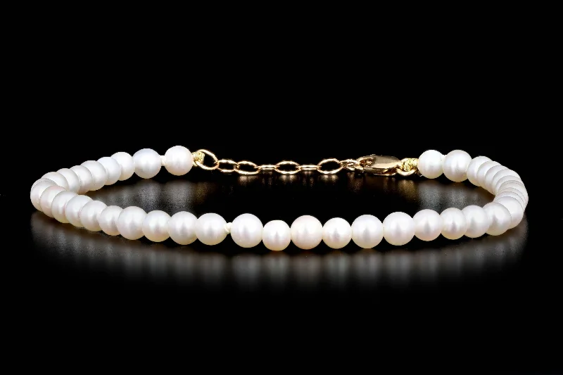 14K Yellow Gold Freshwater Cultured Pearl Bracelet