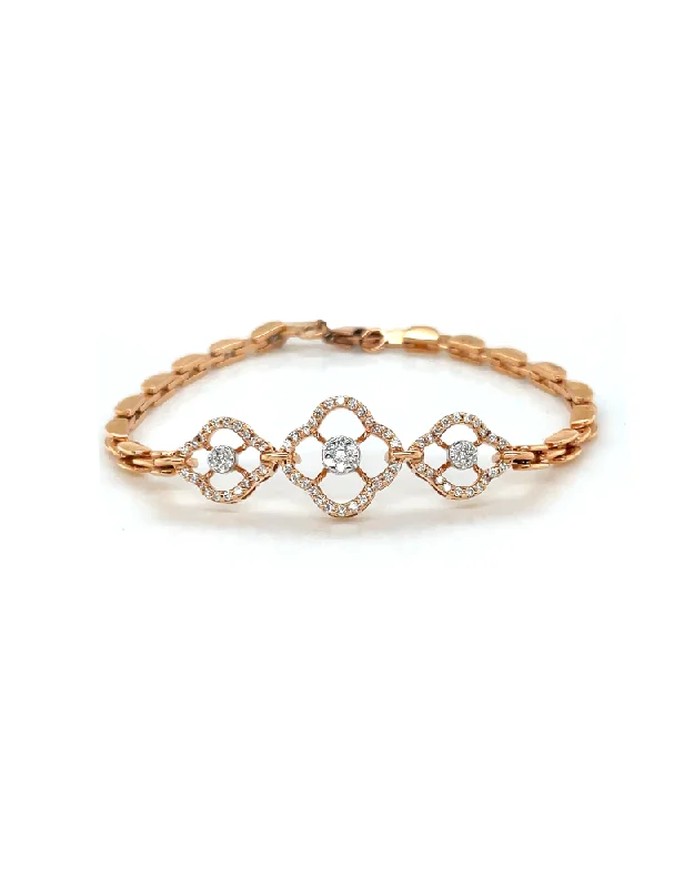 Diamond Rose Gold Bracelet 14 Karat