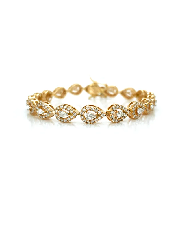 Diamond Rose Gold Bracelet 14 Karat