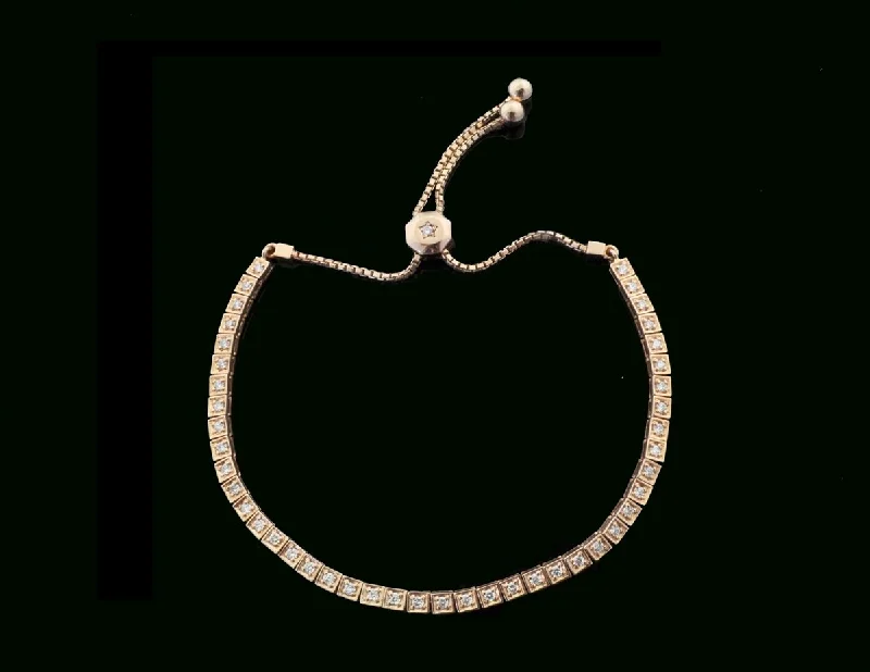 Diamond Rose Gold Tennis Bracelet 14