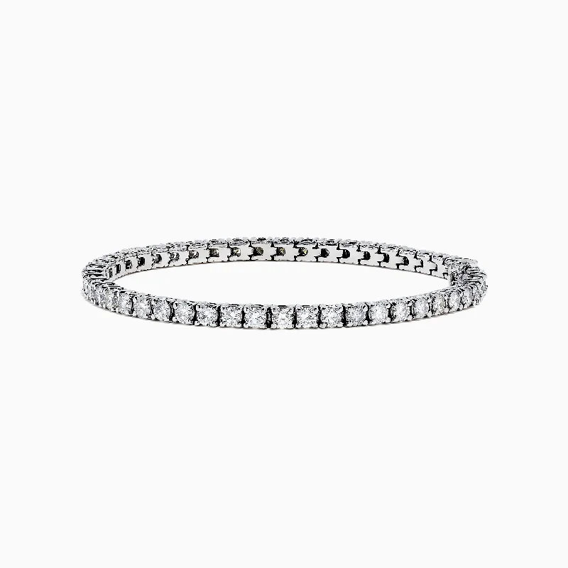 14K White Gold Diamond Tennis Bracelet, 6.50 TCW