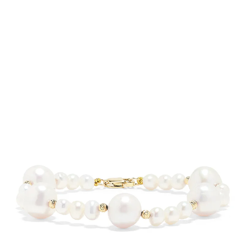 14K Yellow Gold Cultured Freshwater Pearls Bracelet