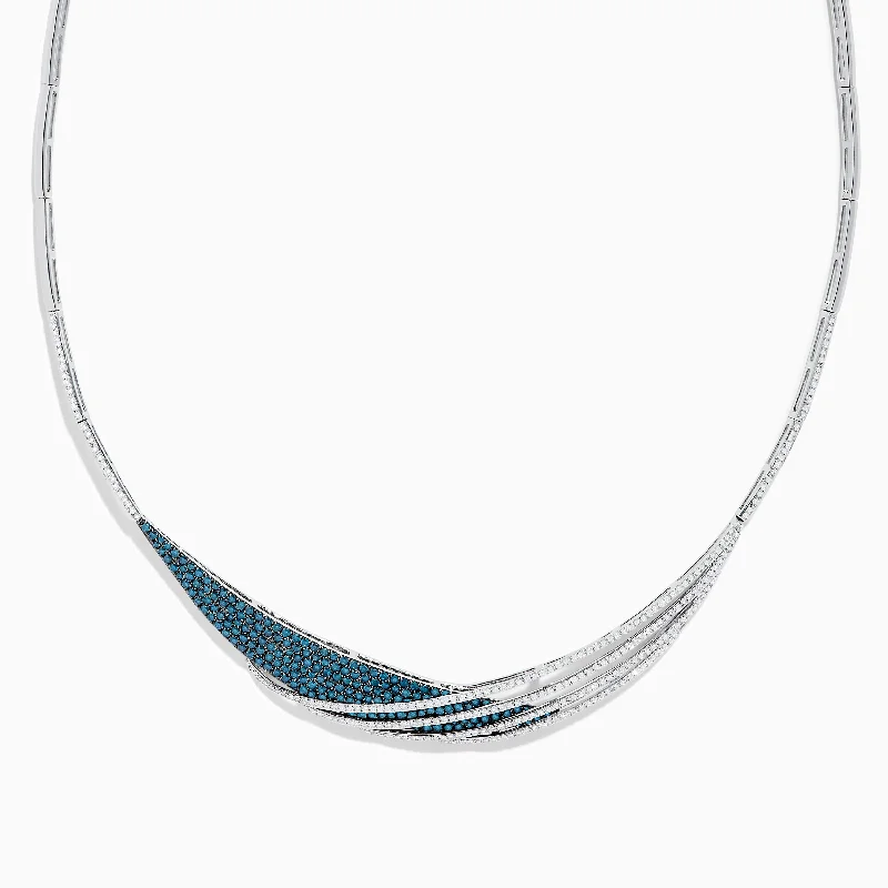 Bella Bleu 14K White Gold Blue and White Diamond Necklace