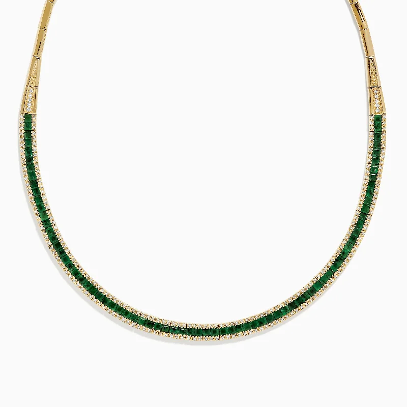 Brasilica 14K Yellow Gold Emerald and Diamond Necklace