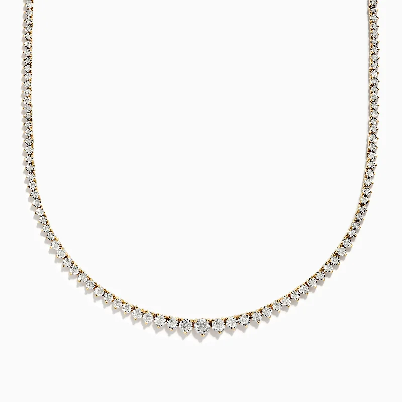 Duo 14K Two-Tone Gold Diamond Tennis Necklace 2.94 TCW