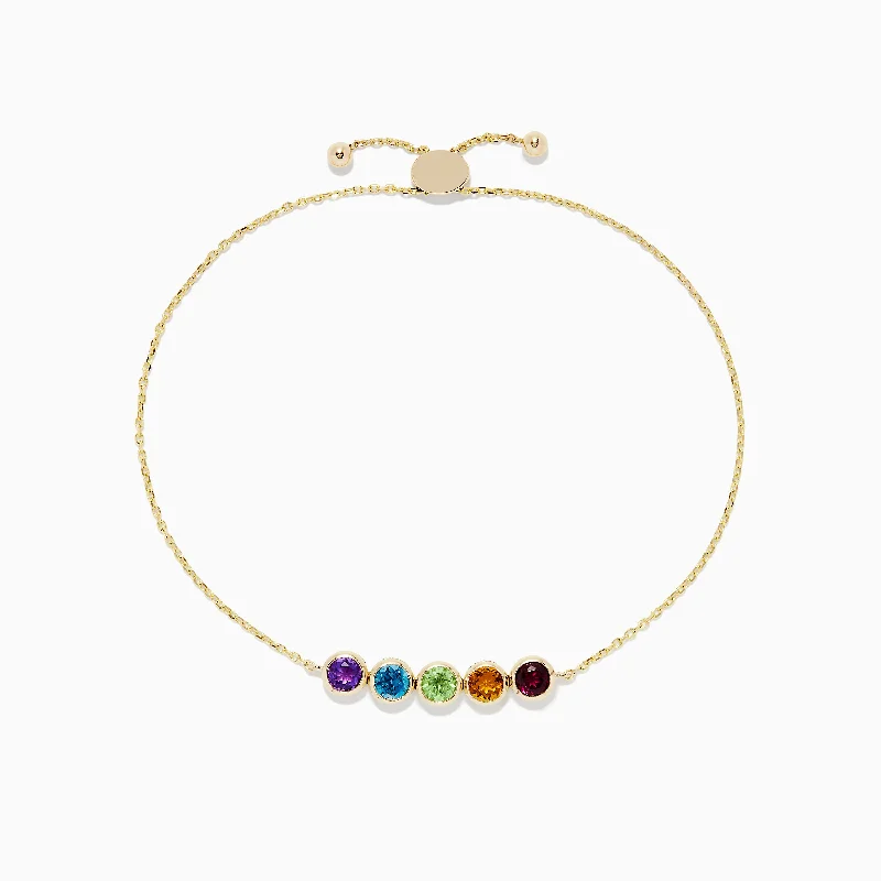 Mosaic Gold 14K Yellow Gold Multi Gemstone Bracelet