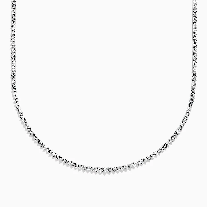 Pave Classica 14K White Gold Diamond Tennis Necklace 0.97 TCW