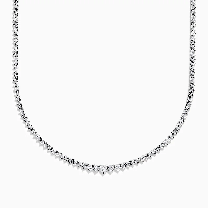 Pave Classica 14K White Gold Diamond Tennis Necklace 1.94 TCW