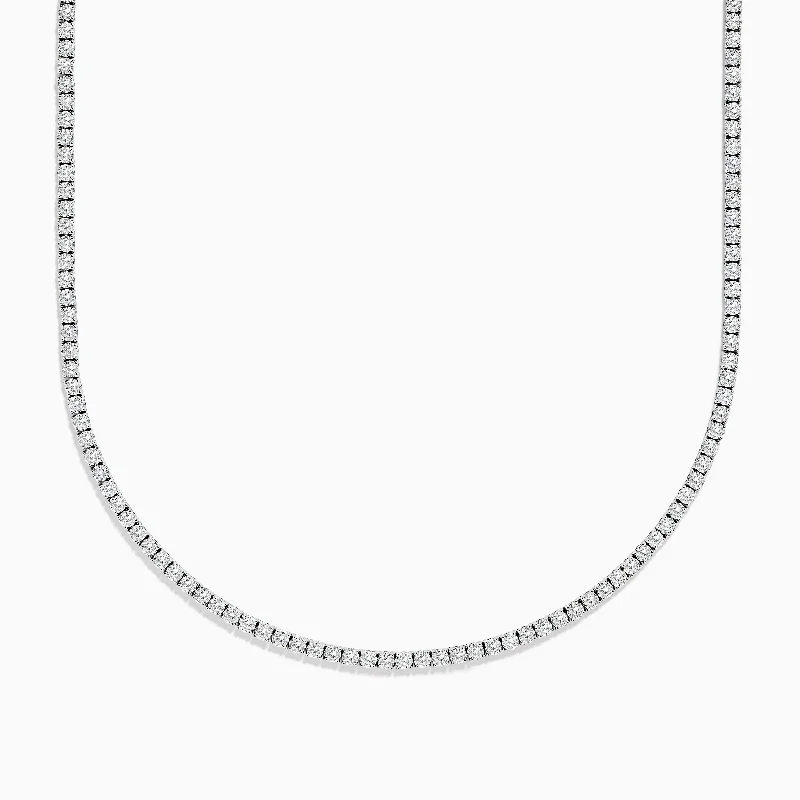 Pave Classica 14K White Gold Diamond Tennis Necklace 10.51 TCW