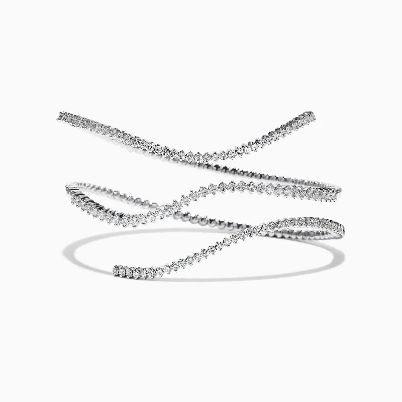 Pave Classica 14K White Gold Diamond Wrap Bracelet, 3.43 TCW