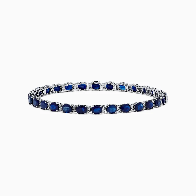 Royale Bleu 14K Gold Sapphire & Diamond Tennis Bracelet, 12.21 TCW