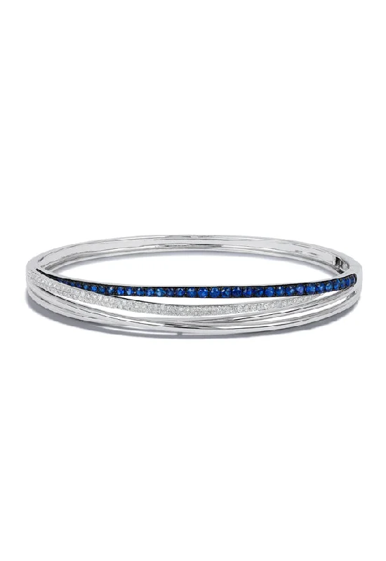 Royale Bleu 14K White Gold Blue Sapphire & Diamond Bangle, 1.47 TCW