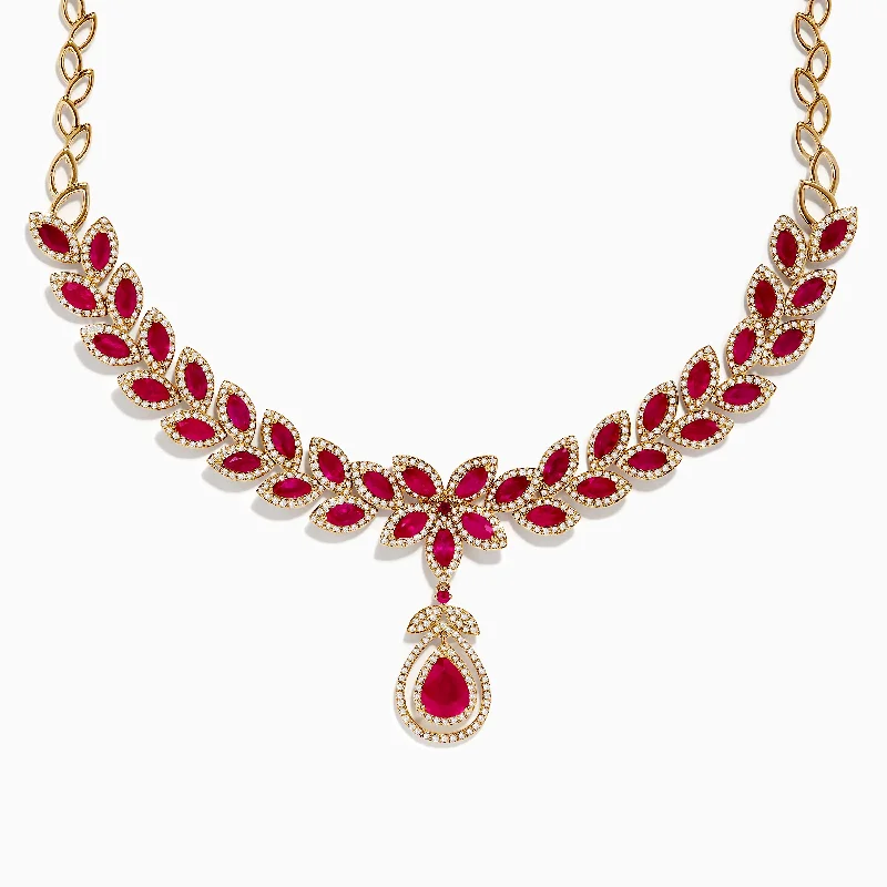 Ruby Royale 14K Yellow Gold Ruby and Diamond Necklace