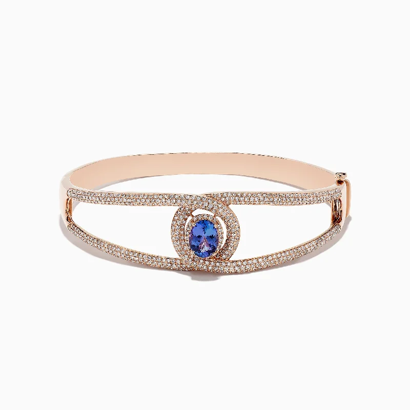 Nahla Siri 14K Rose Gold Tanzanite and Diamond Bangle, 3.76 TCW