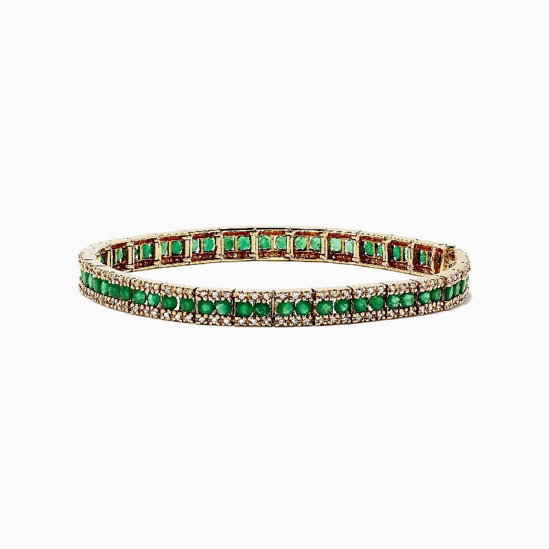 Gemma Yellow Gold Emerald & Diamond Bracelet, 5.62 TCW