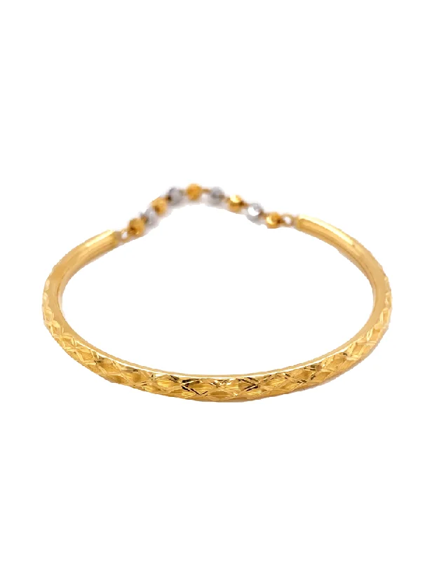 Gold Bangle Two-tone Bracelet 22 Karat