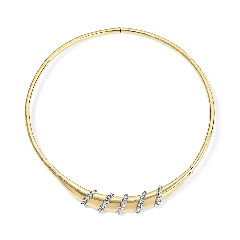 Gold Collar Necklace with Diamonds