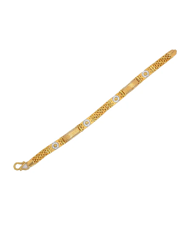 Gold CZ Fancy Men's Bracelet