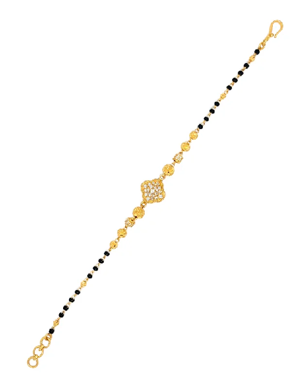 Gold CZ Mangalsutra Bracelet 22 Karat