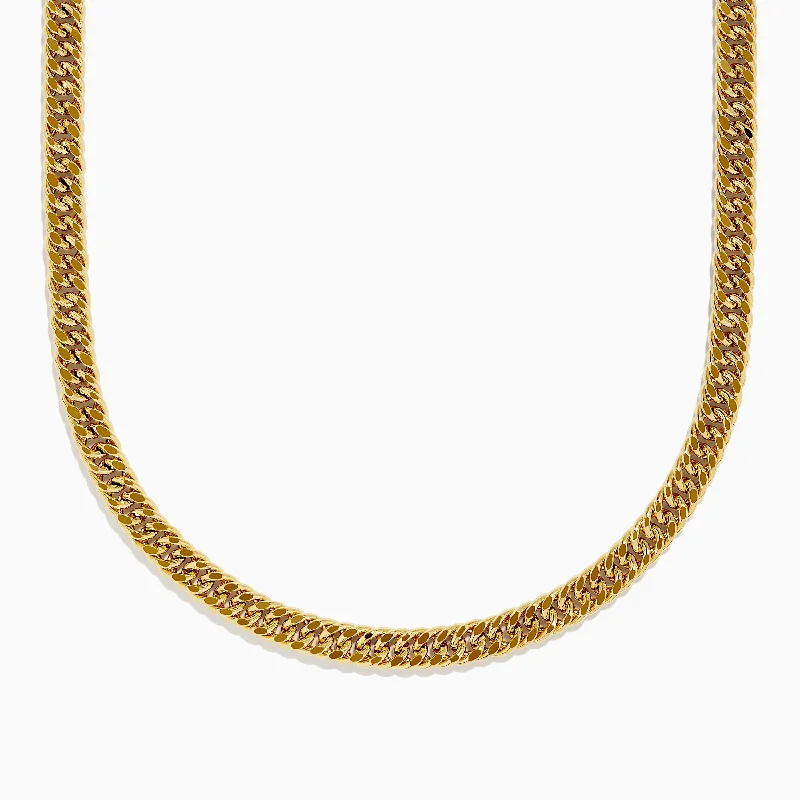 Men's 14K Yellow Gold Hollow Cuban Chain Necklace - 24'