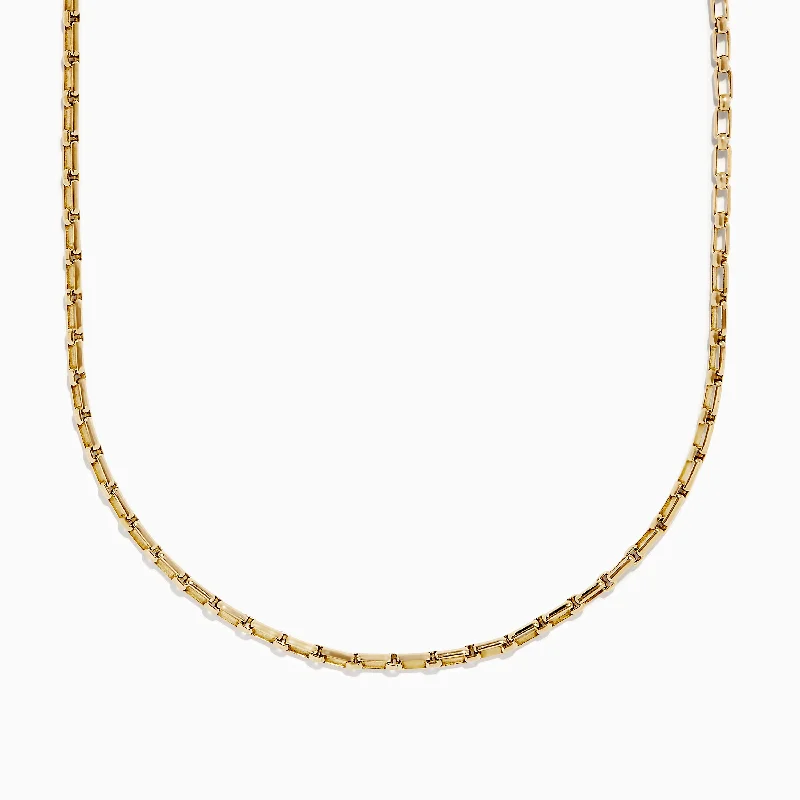 Men's 14K Yellow Gold Luciano Box Chain Necklace, 22''