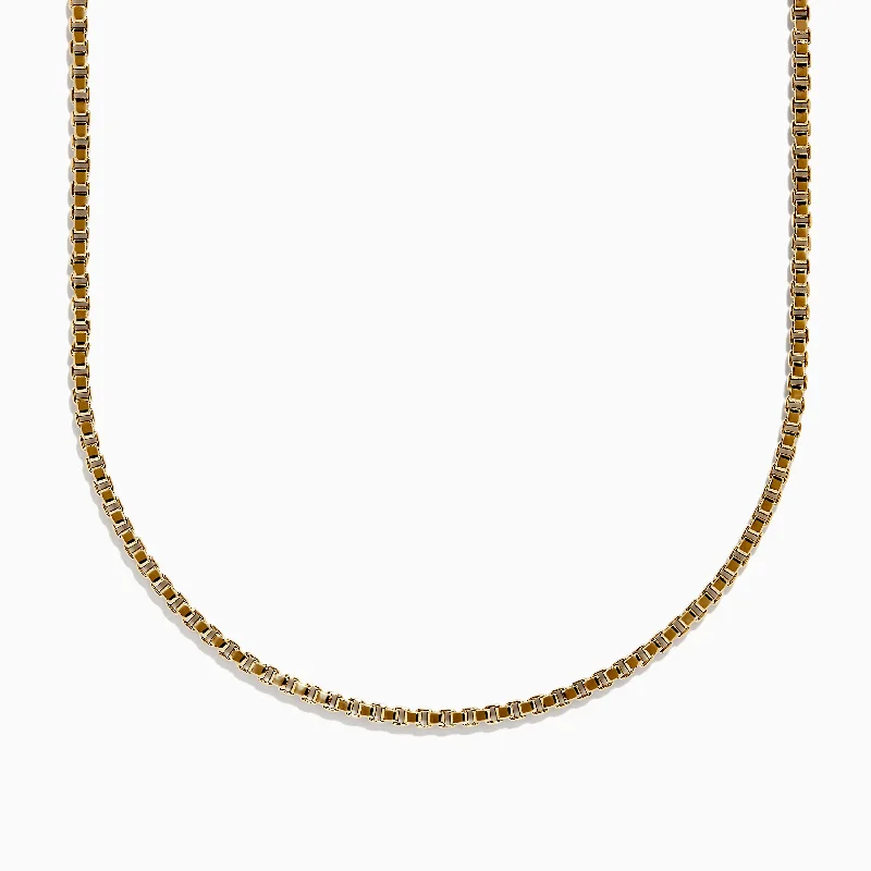 Men's 14K Yellow Gold Venetian Box Chain Necklace, 22''