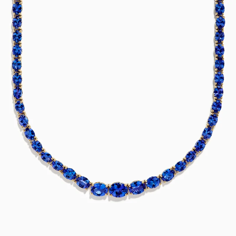 Nahla Siri 14K Yellow Gold Tanzanite Graduated Tennis Necklace