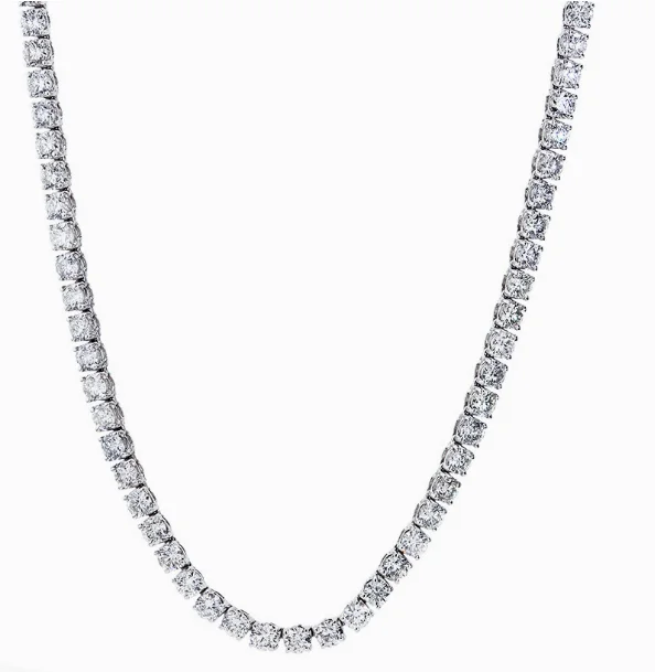 Round Shape Diamond 14K White Gold Riviera Necklace (2.10ctw)