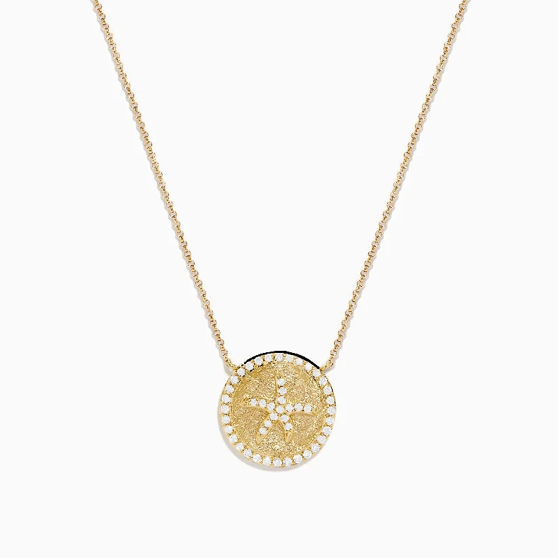 Seaside 14K Yellow Gold Diamond Starfish Necklace