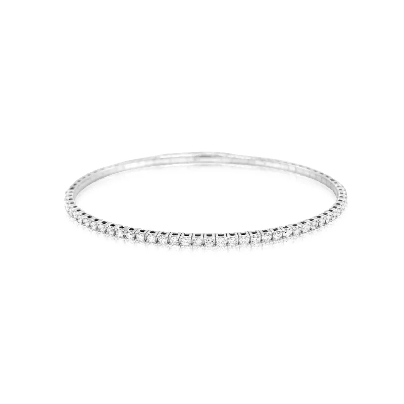 White Gold Diamond Stack Bangle