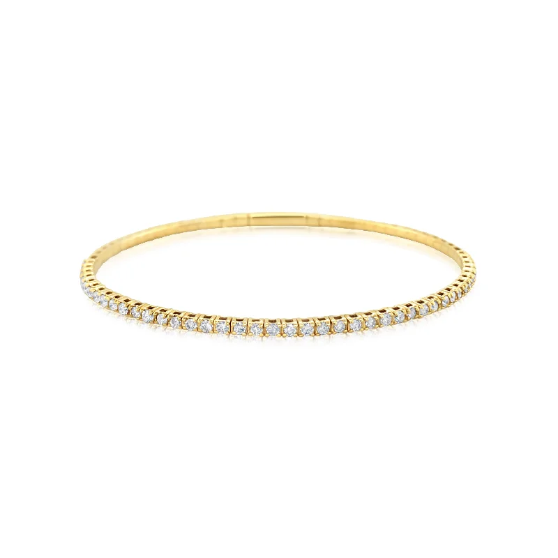 Yellow Gold Diamond Stack Bangle