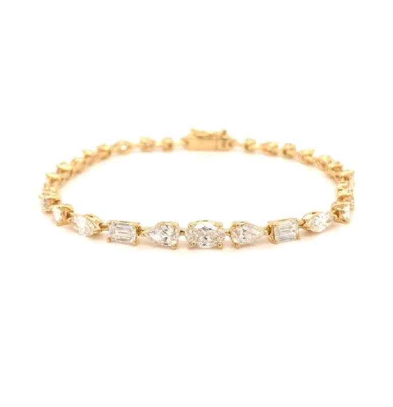 Yellow Gold Multi-Shape Diamond Bracelet