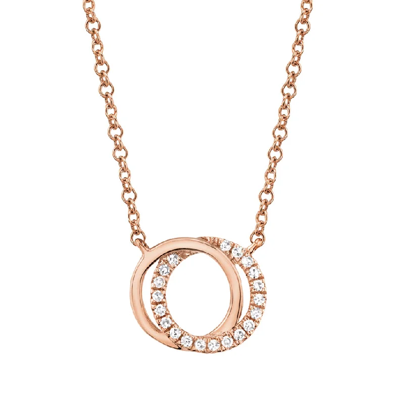 You + Me Necklace with Diamonds in Rose Gold