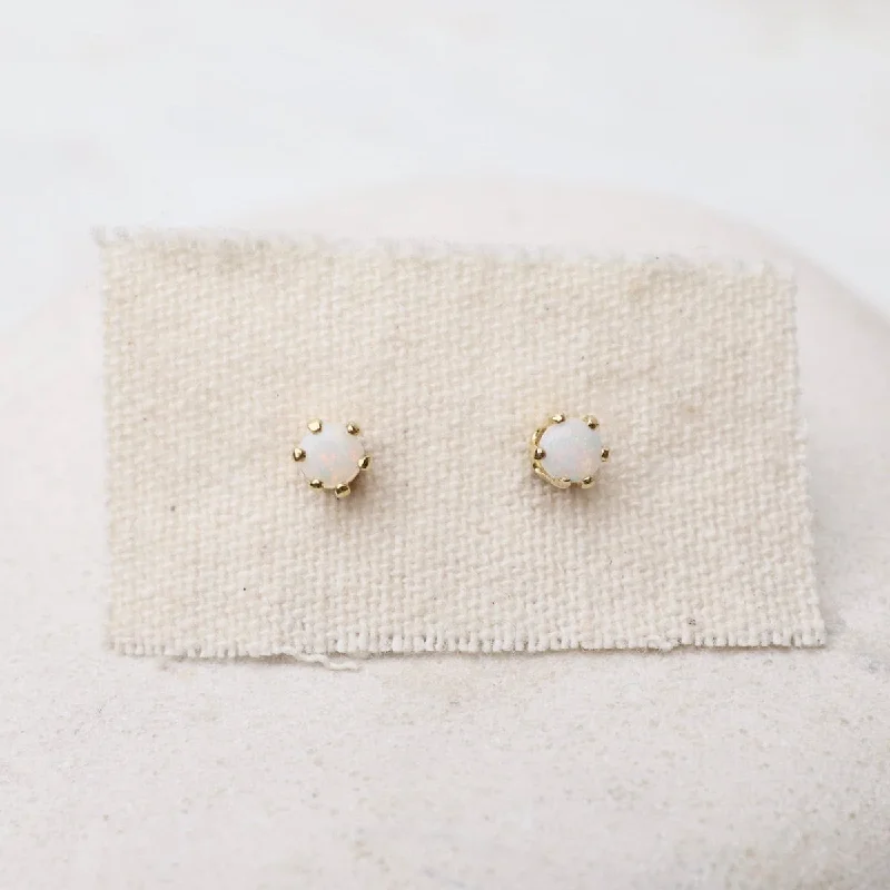 Tiny Opal 14k Post Earrings